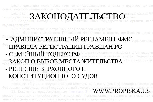 Законодательство: Регистрация граждан РФ по месту жительства и по месту пребывания.